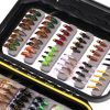 Kylebooker Fishing Dry Wet Flies Scud Nymph Midge Larvae Fishing Bait Box Trout Fishing Fly Hook Lures Carp Artificial Bait - 88pcs