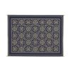 9'x12' Reversible RV Outdoor Patio Mat, Camping Mat, Interlocked Squares (Reversible with 2 designs) - Navy