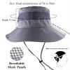 Bucket Hat Summer Men Women Fishing Boonie Hats UV Protection Long Large Wide Brim Hiking Sun Hat Outdoor Cap - Army Green